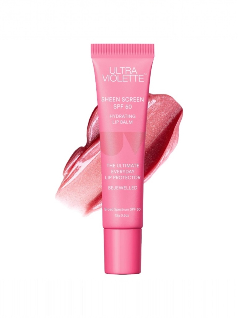 Ultra Violette Sheen Screen SPF 50 Hydrating Lip Balm, Bejeweled, Full Size, NWT